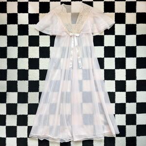 Vintage Shadowline Pink Peignoir Robe